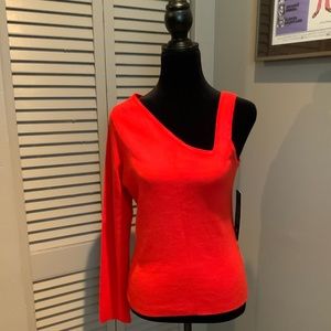 La Rambla, One Sleeve/Shoulder Blouse, Orange, XL